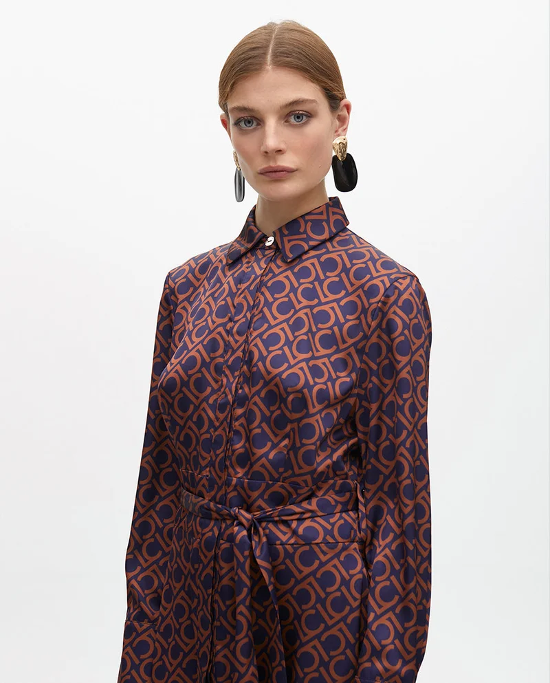 Lola Casademunt Logo Printed Shirt Dress